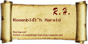 Rosenblüh Harald névjegykártya